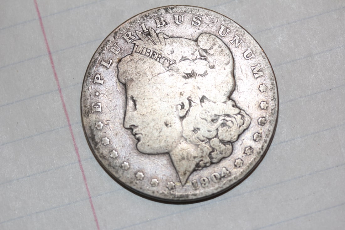 1904 Morgan Silver Dollar: as shown on photos