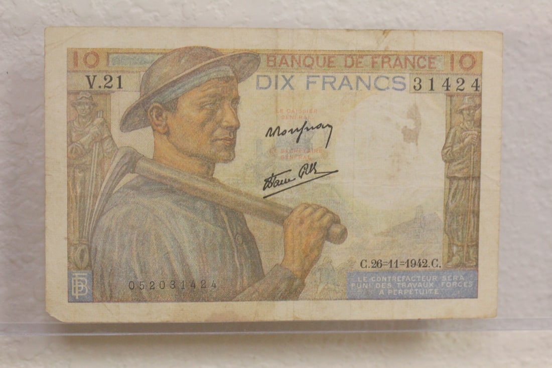 1949 10 Francs Note: as shown