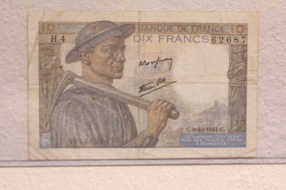 1949 10 Francs Note: as shown