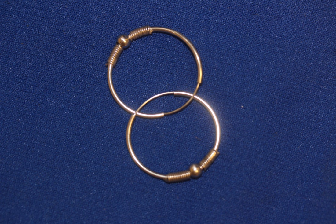 Pair of Sterling Hoop Earrings - 2