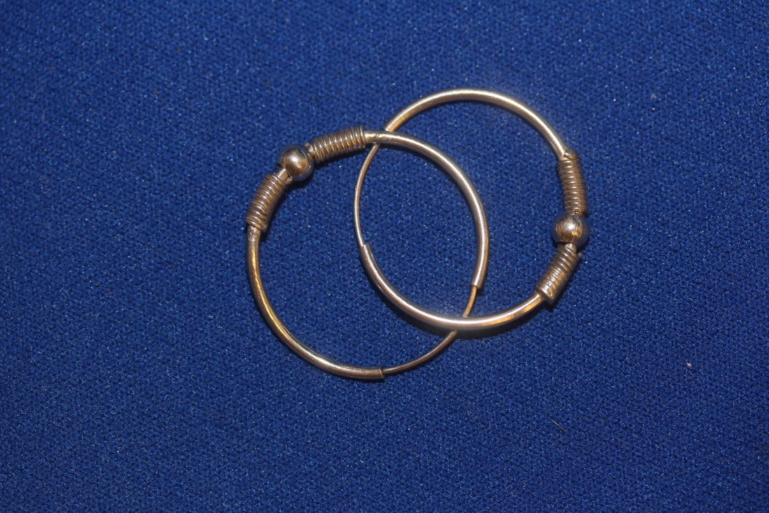 Pair of Sterling Hoop Earrings - 3
