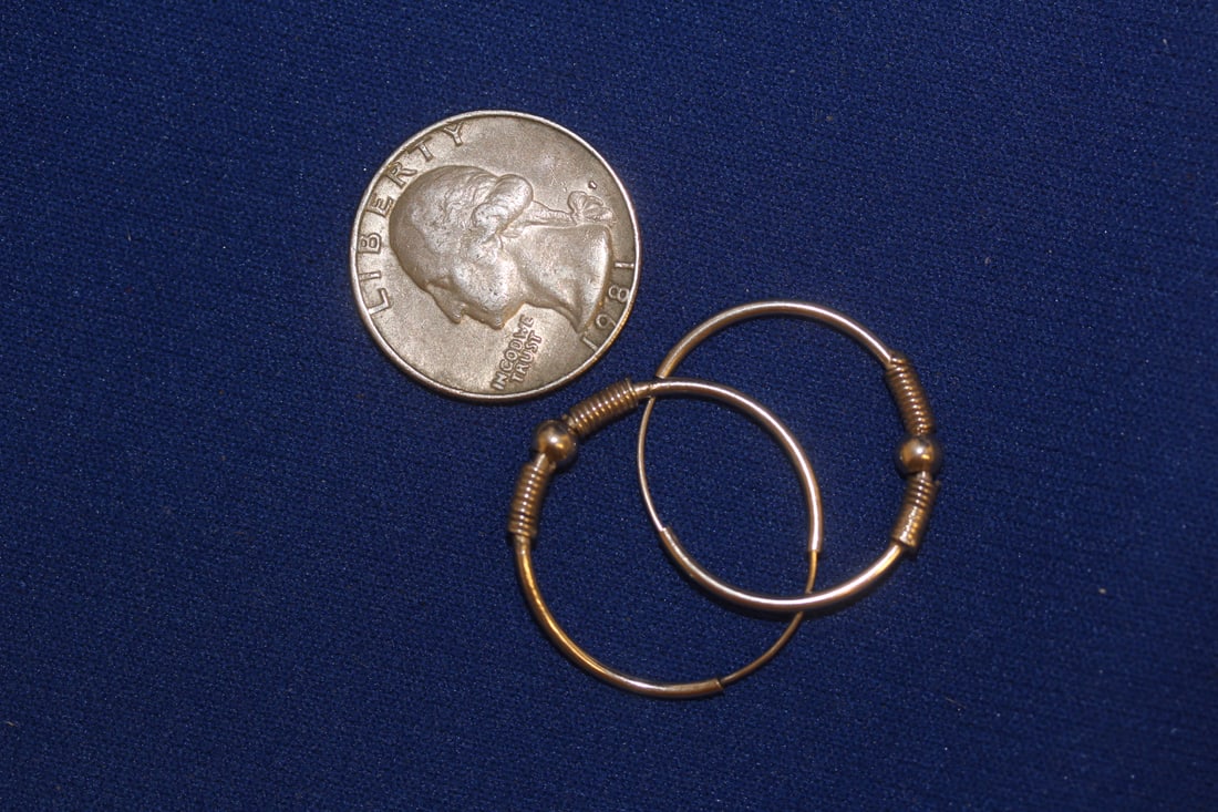 Pair of Sterling Hoop Earrings - 4