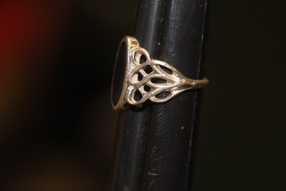 Sterling and Onyx Ring - 3