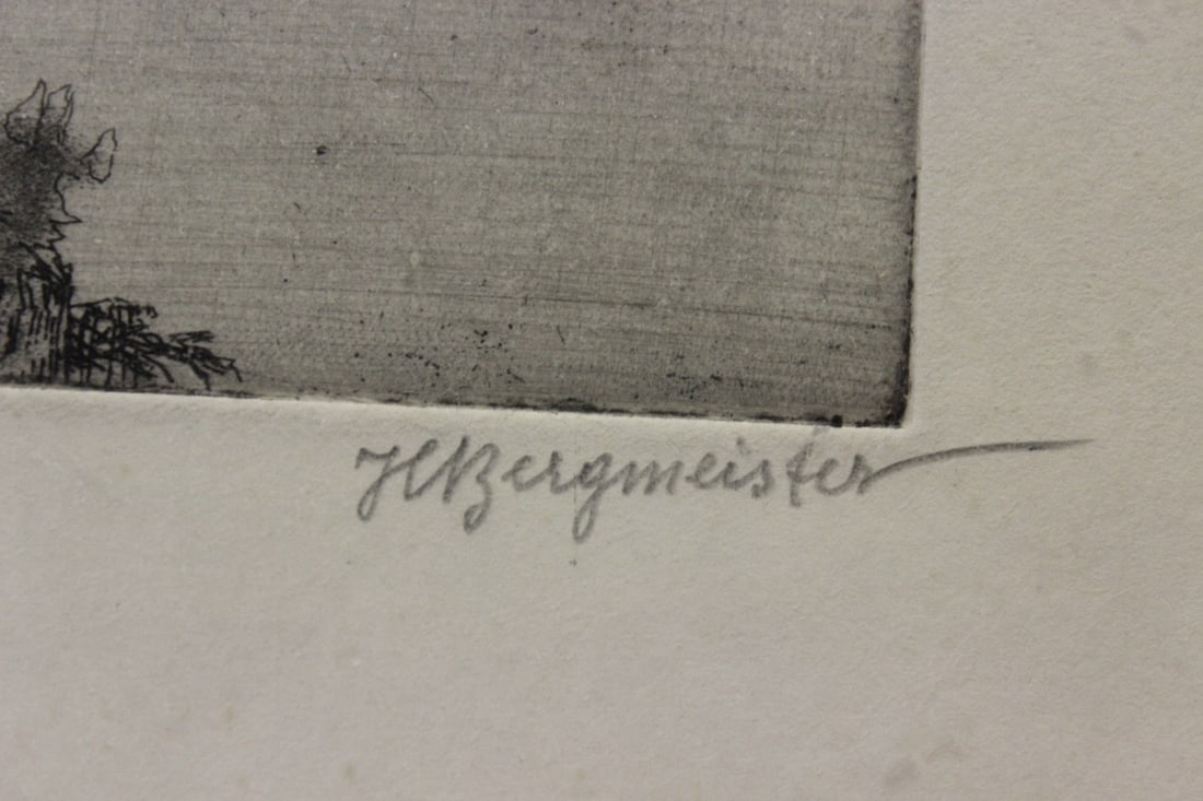 An Antique Etching by German Listed Artist - 2