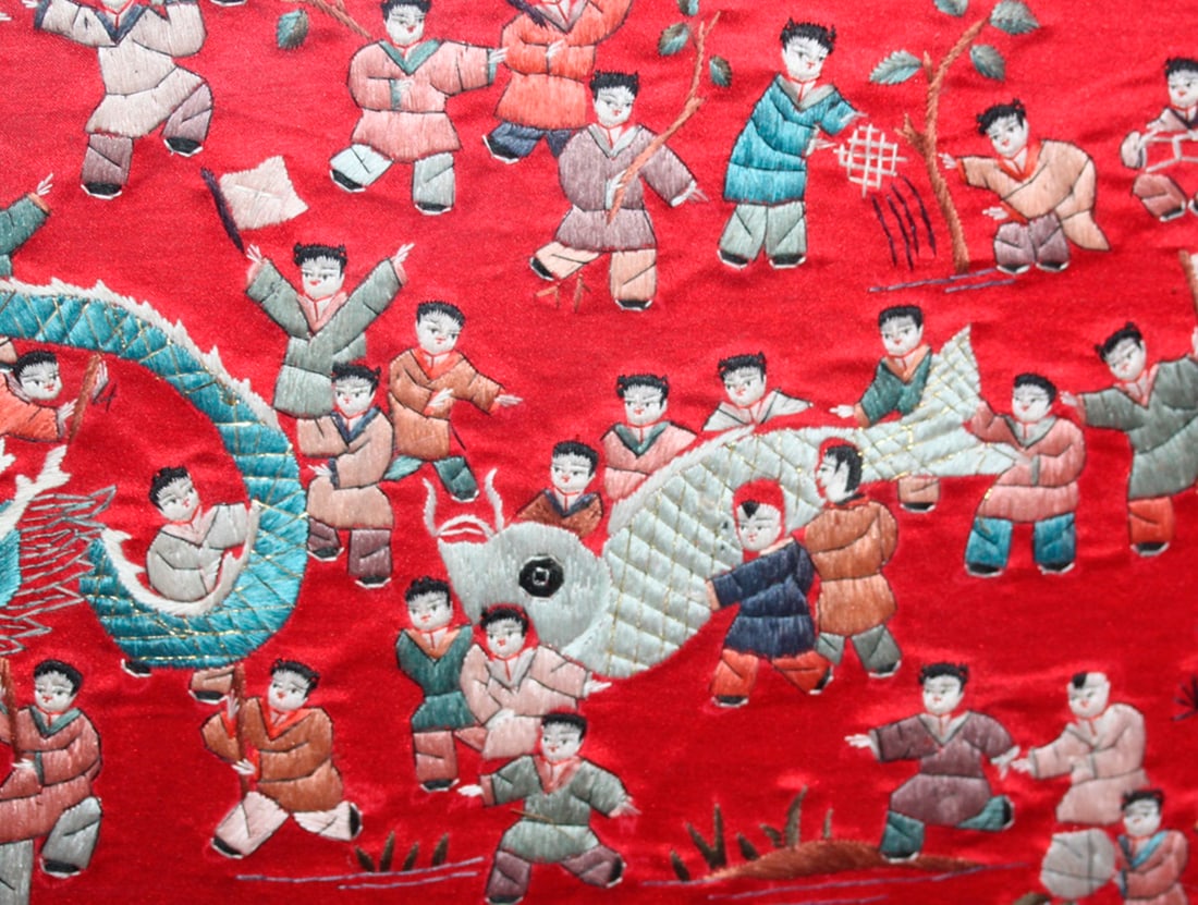 Antique Chinese Early 20th Century Embroidery - 10