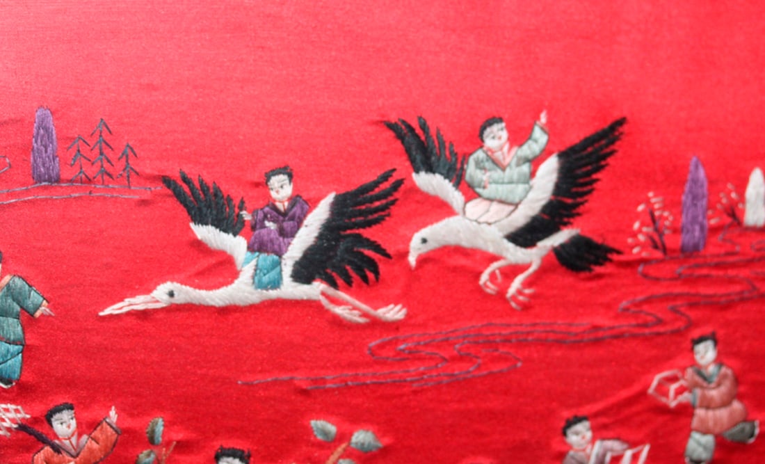 Antique Chinese Early 20th Century Embroidery - 8