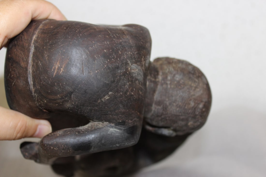 A Vintage Exotic Wood African Statue - 4