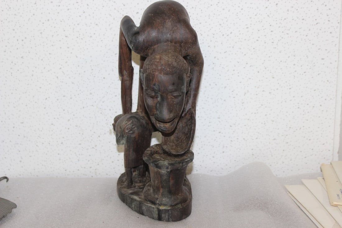 A Vintage Exotic Wood African Statue - 6