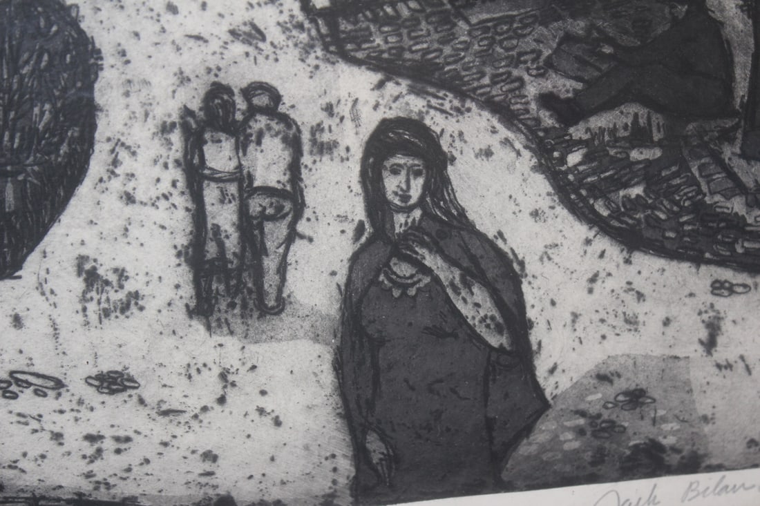 Jack Bilander 1957 Etching "By The River" - 2