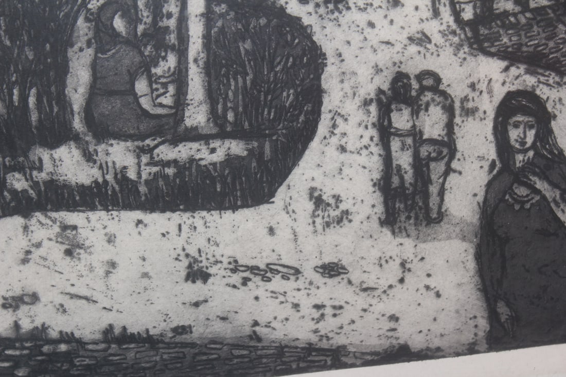 Jack Bilander 1957 Etching "By The River" - 7