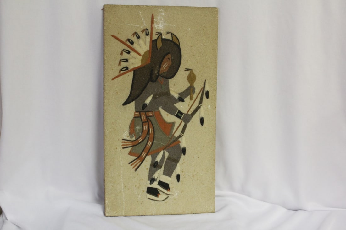 A Wood Native American Wall Hanger: 13" long