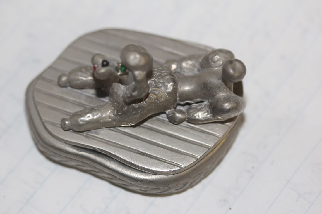 Miniature Pewter Poodle Figurine - 7