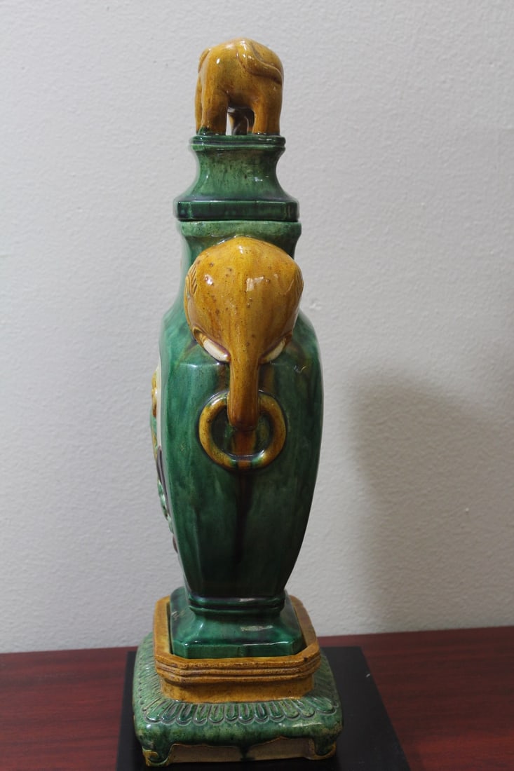 A Chinese Sanchi Pottery Elephant Vase - 2