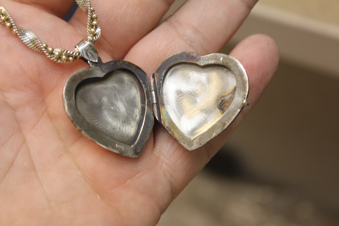 Marked 925 Sterling Locket Necklace - 2