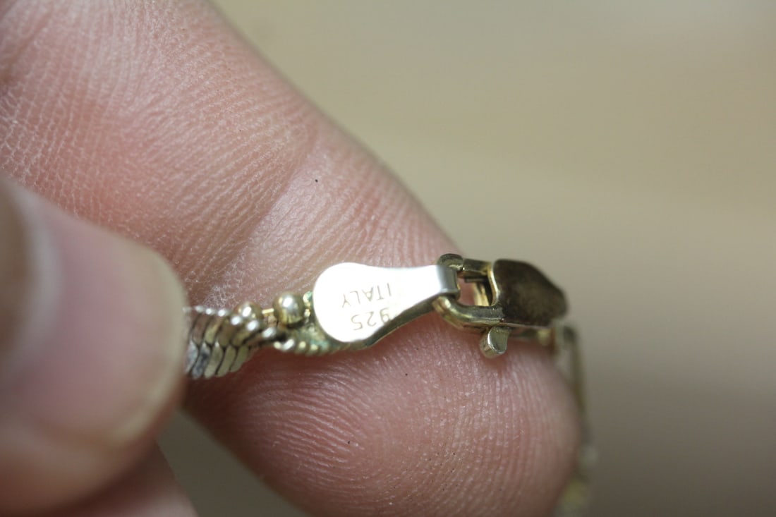 Marked 925 Sterling Locket Necklace - 4