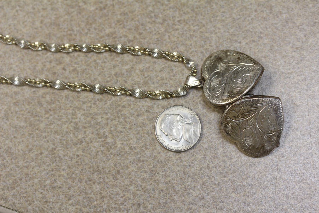 Marked 925 Sterling Locket Necklace - 6