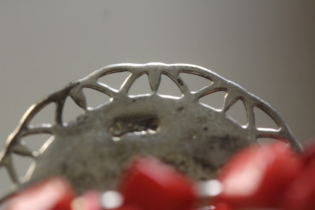 Sterling Enamel Coral Turquoise Elastic Bracelet - 4
