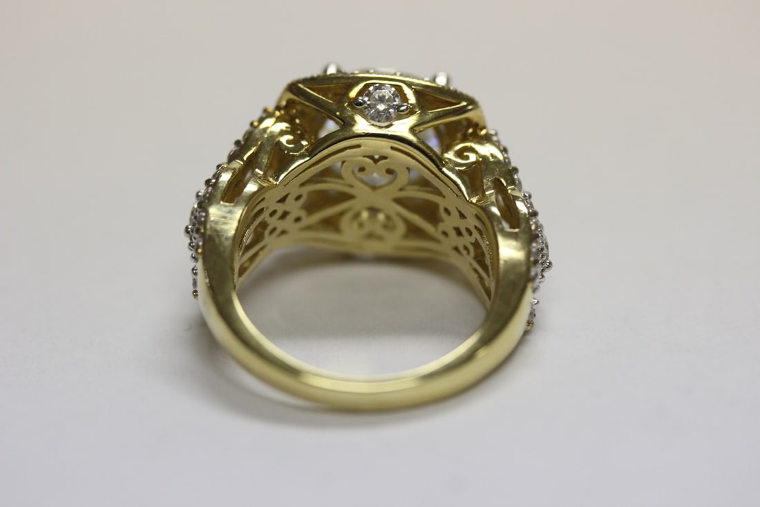 A Gold Plated on Sterling Ring with Stones - 3