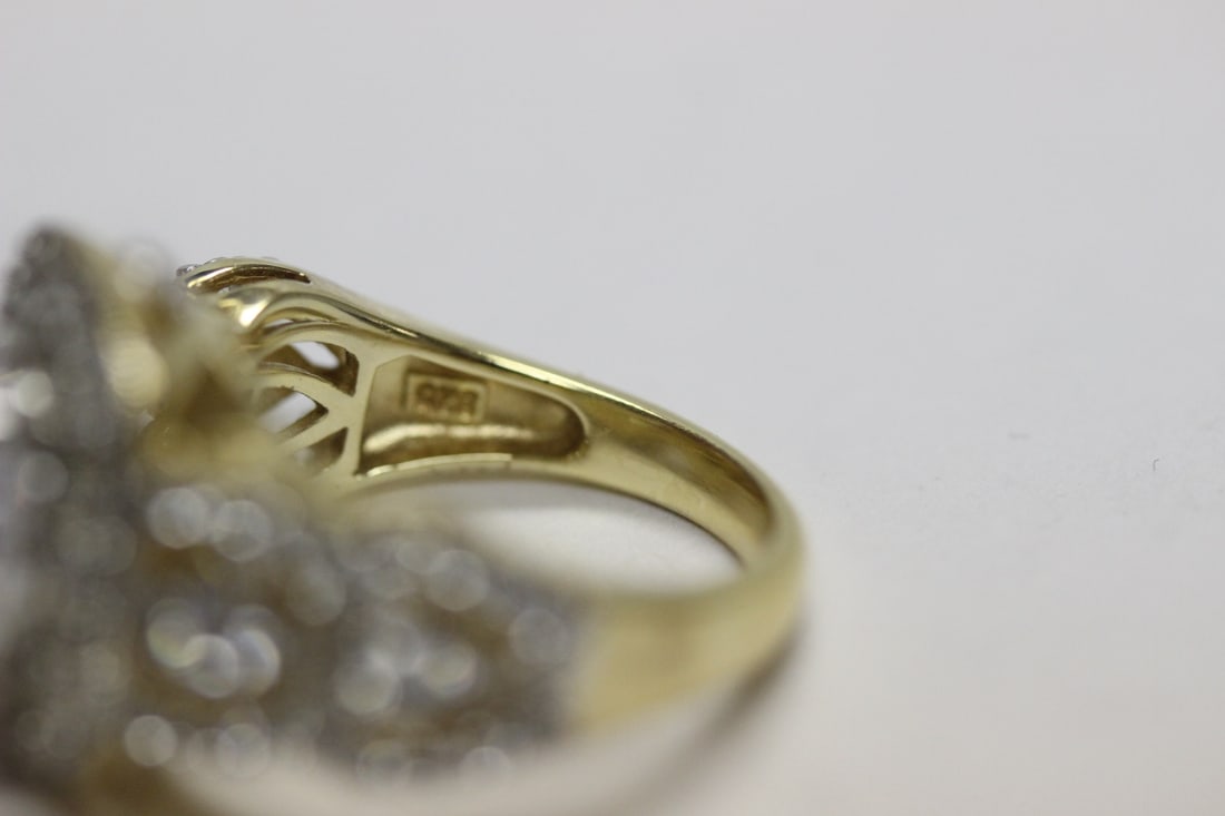 A Gold Plated on Sterling Ring with Stones - 5