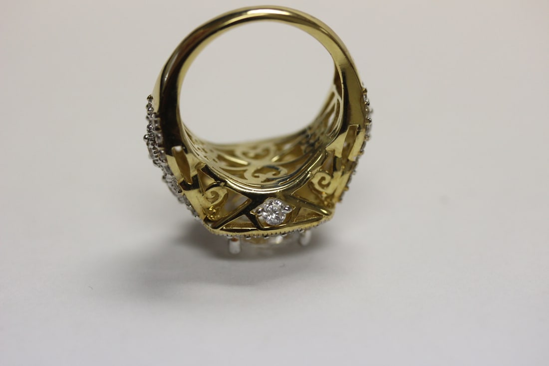 A Gold Plated on Sterling Ring with Stones - 6