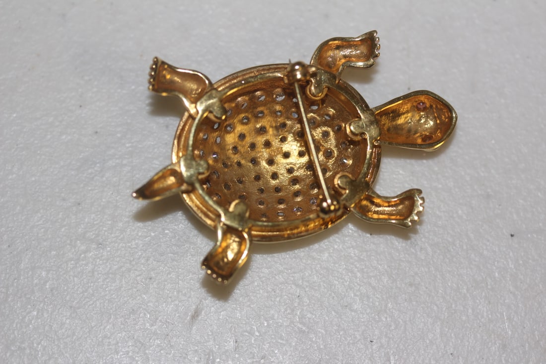 Articulated Turtle Costume Brooch Pin - 2