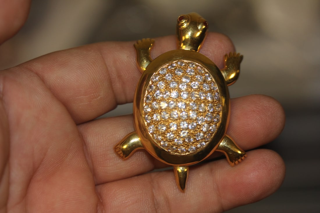 Articulated Turtle Costume Brooch Pin - 3