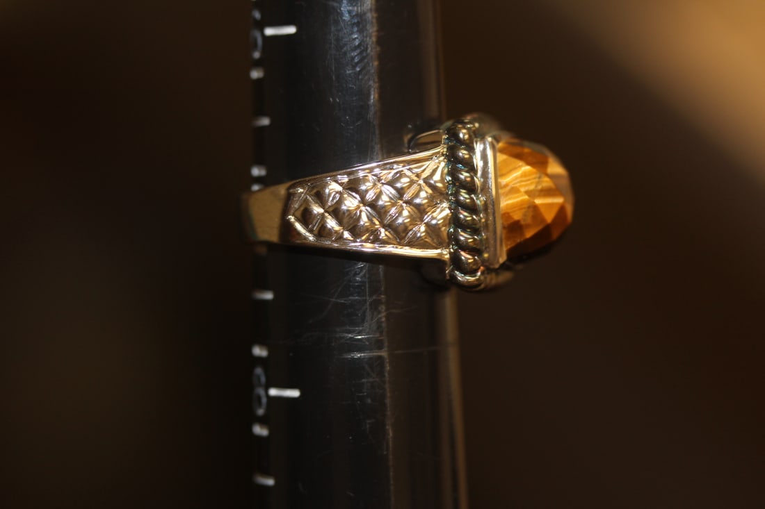 Sterling and Tiger Eye Ring - 2