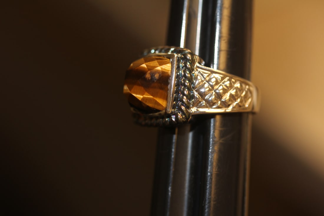 Sterling and Tiger Eye Ring - 3
