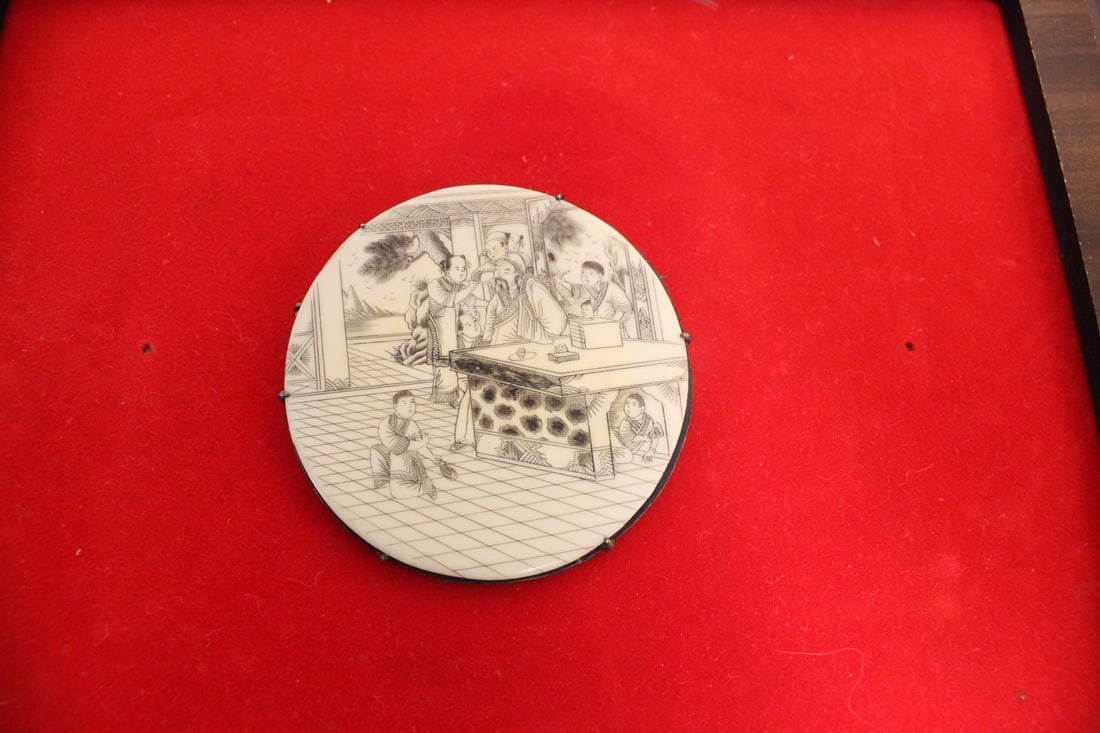 A Sterling and Carved Bone Brooch - 2