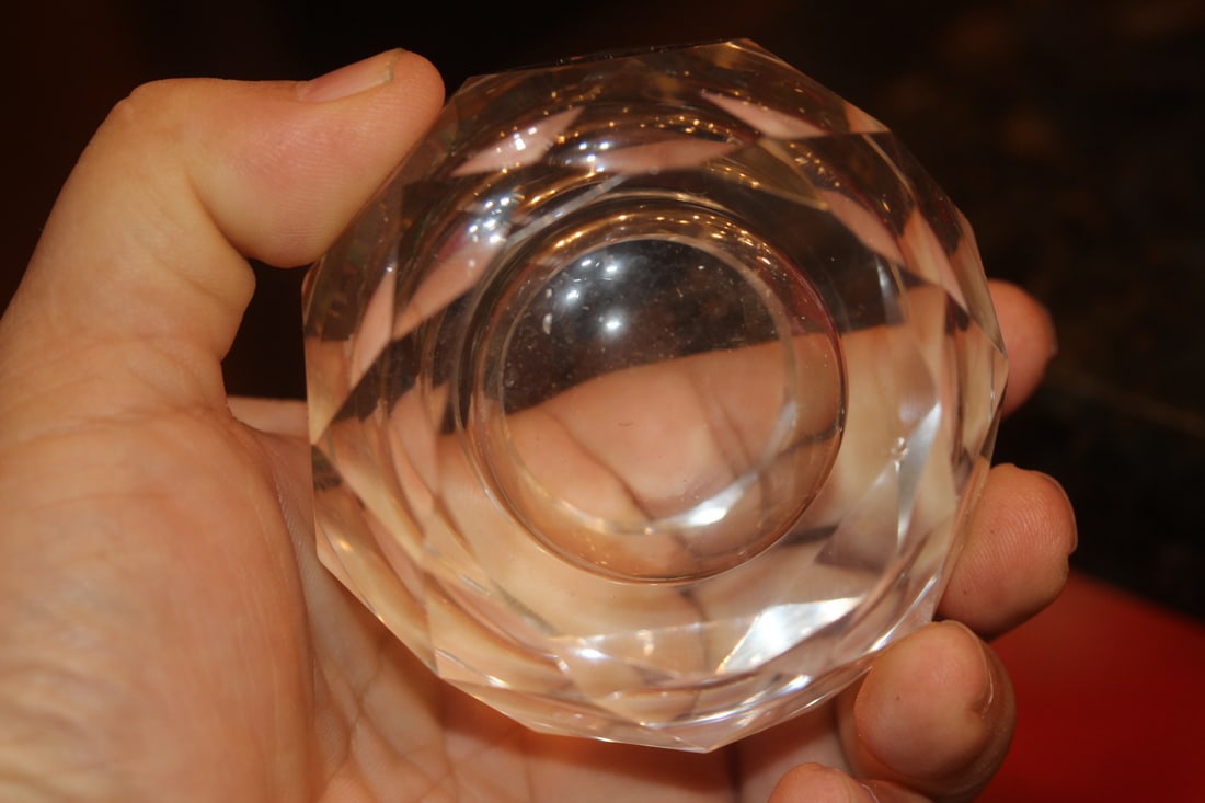Facet Cut Clear Crystal Candle Holder - 5