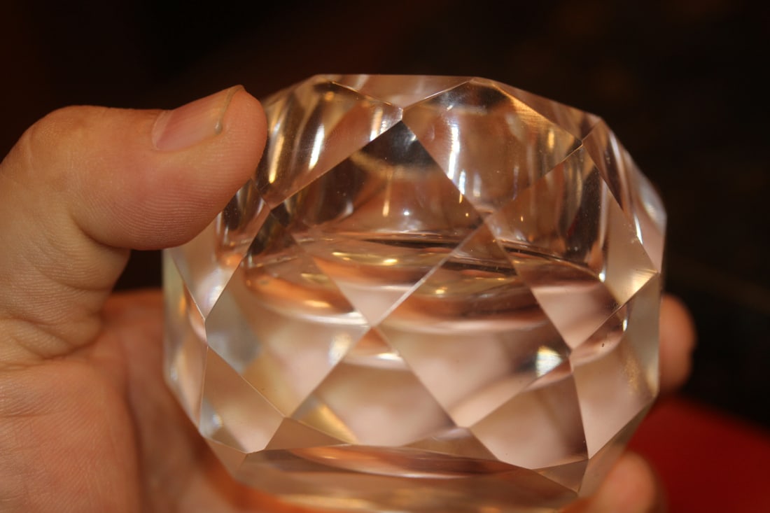 Facet Cut Clear Crystal Candle Holder - 6