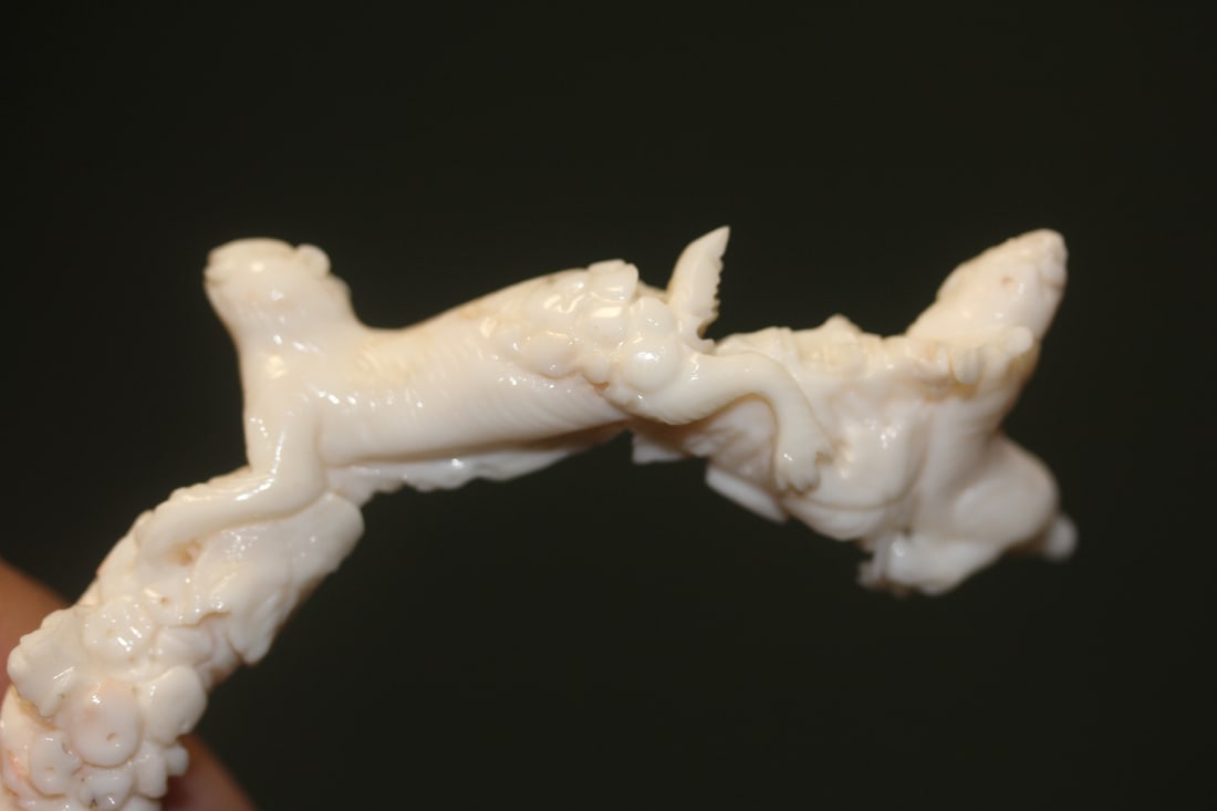 Chinese Carved Coral on Stand - 3