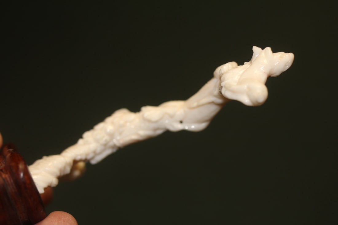 Chinese Carved Coral on Stand - 6