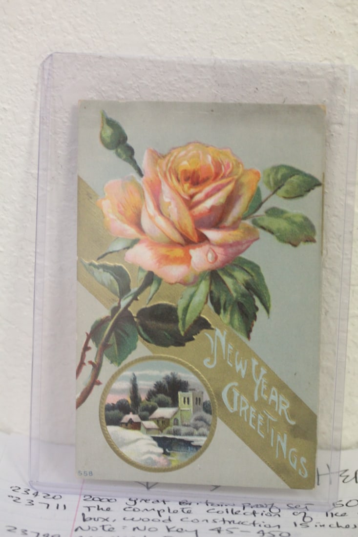 1910 Embossed New Year's Greeting Card: postcard