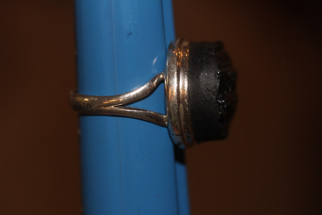 Sterling and Black Stone Ring - 2
