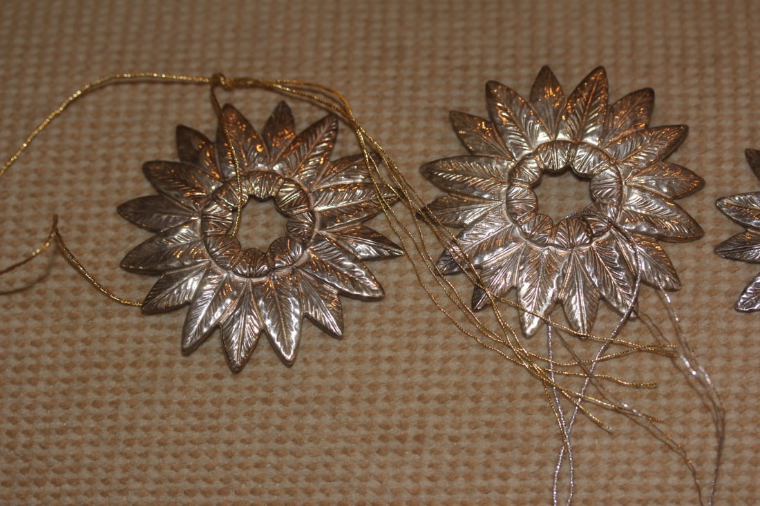 Lot of 4 Silverplated Christmas Ornament - 2