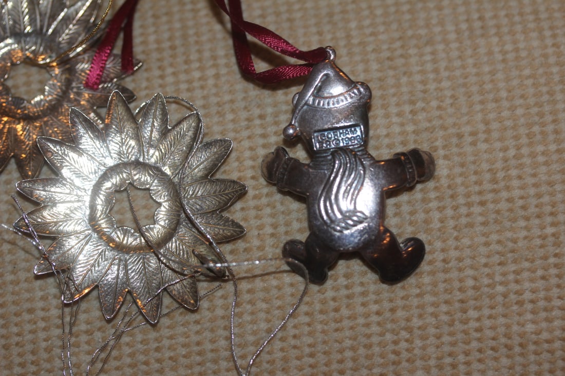 Lot of 4 Silverplated Christmas Ornament - 7