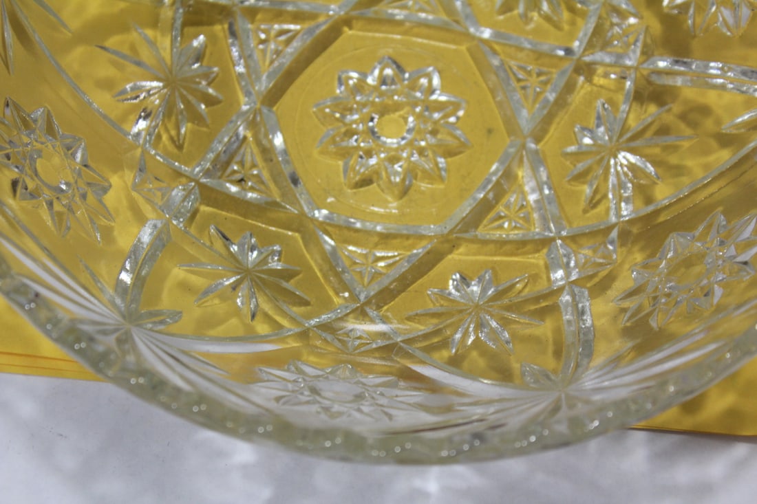 A Pressed Glass Center Bowl - 2