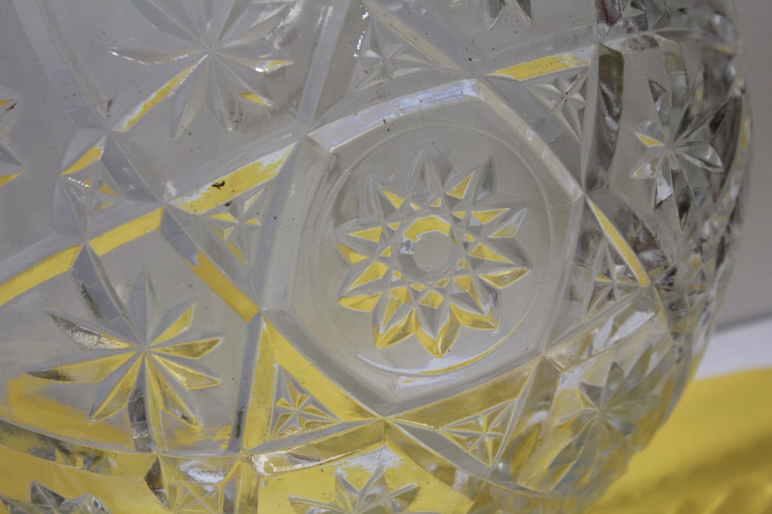 A Pressed Glass Center Bowl - 7