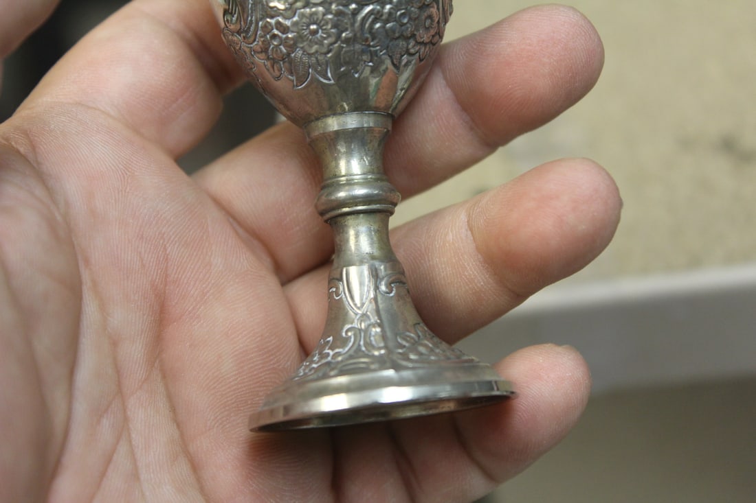Set of 8 Silverplate Ornate Goblets - 7