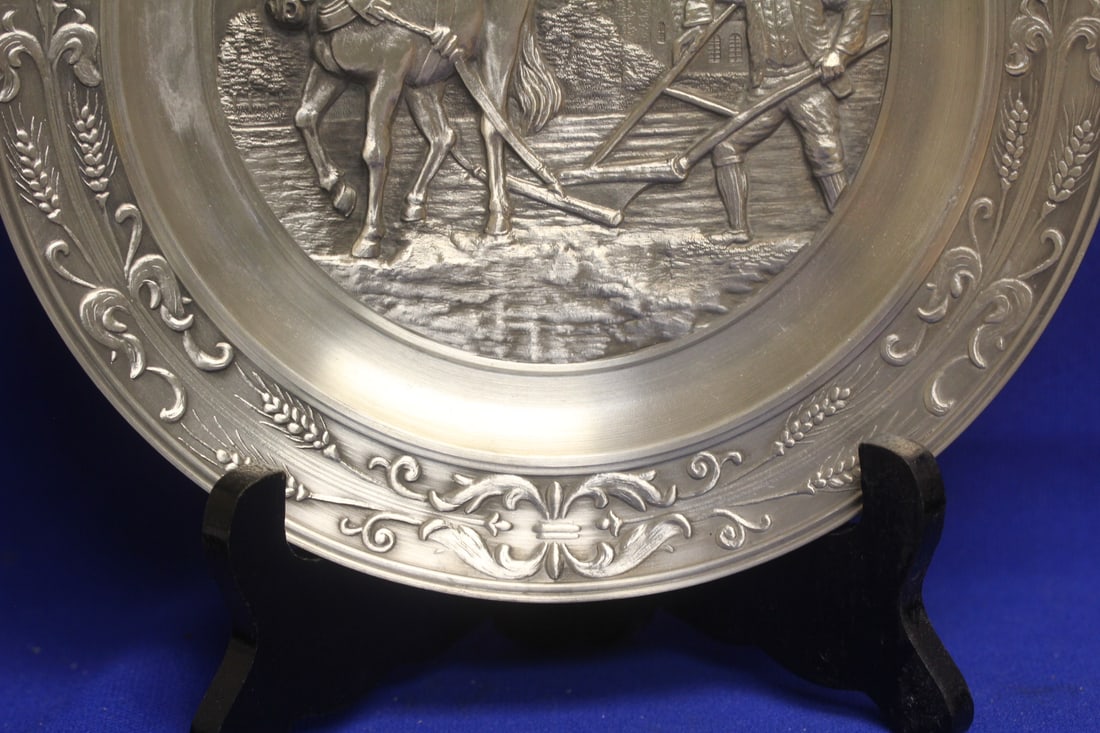 Germany Well Carved Pewter Plate - 2