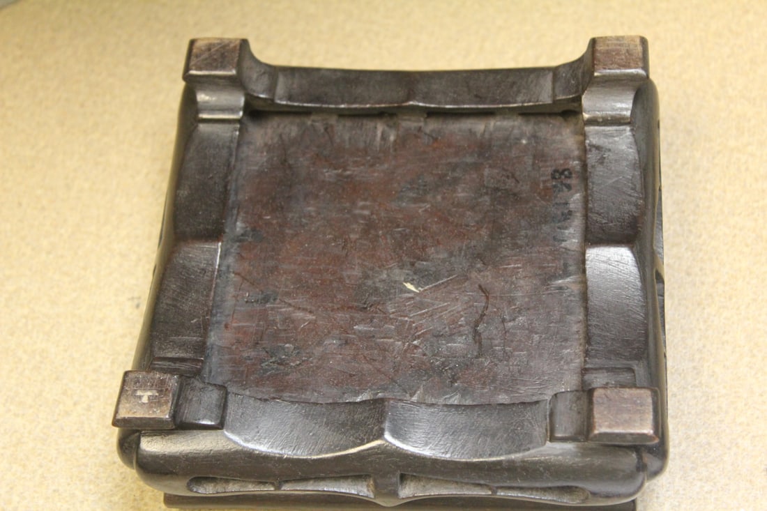 Heavy Carved Wood Stand - 5