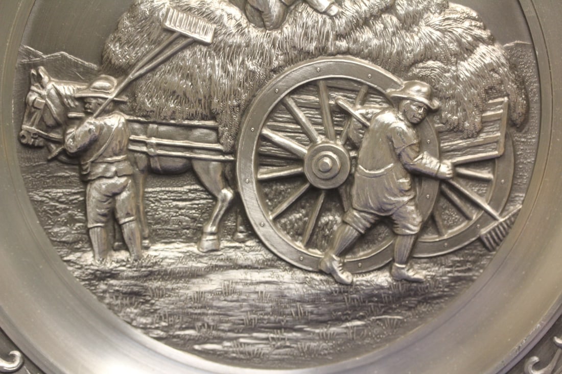 Germany Well Carved Pewter Plate - 2