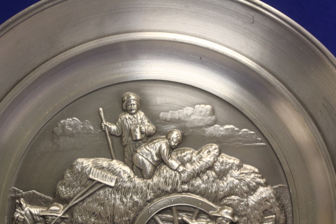 Germany Well Carved Pewter Plate - 3