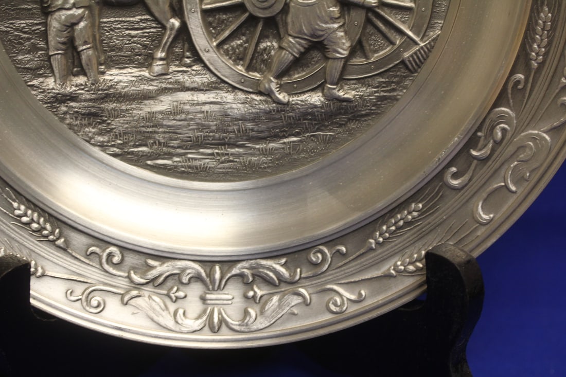Germany Well Carved Pewter Plate - 4