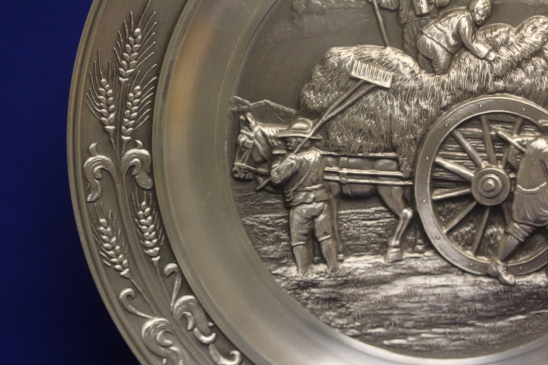 Germany Well Carved Pewter Plate - 5