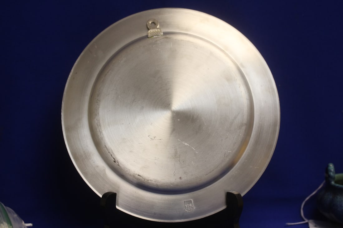 Germany Well Carved Pewter Plate - 6