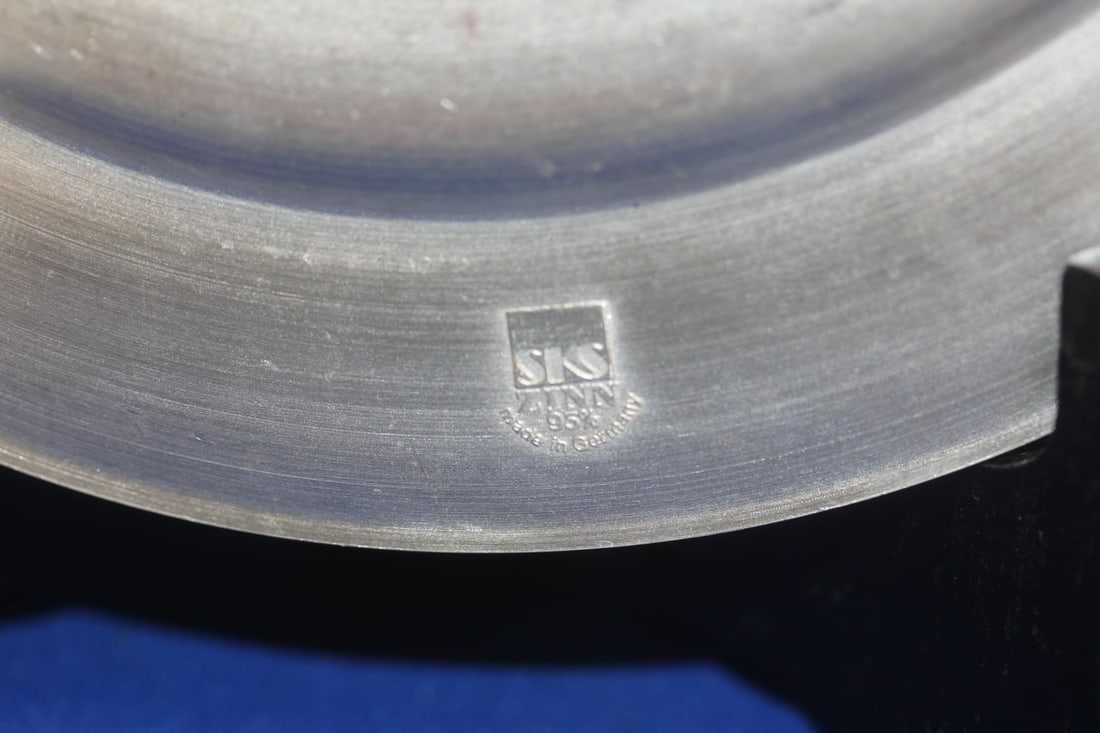 Germany Well Carved Pewter Plate - 7