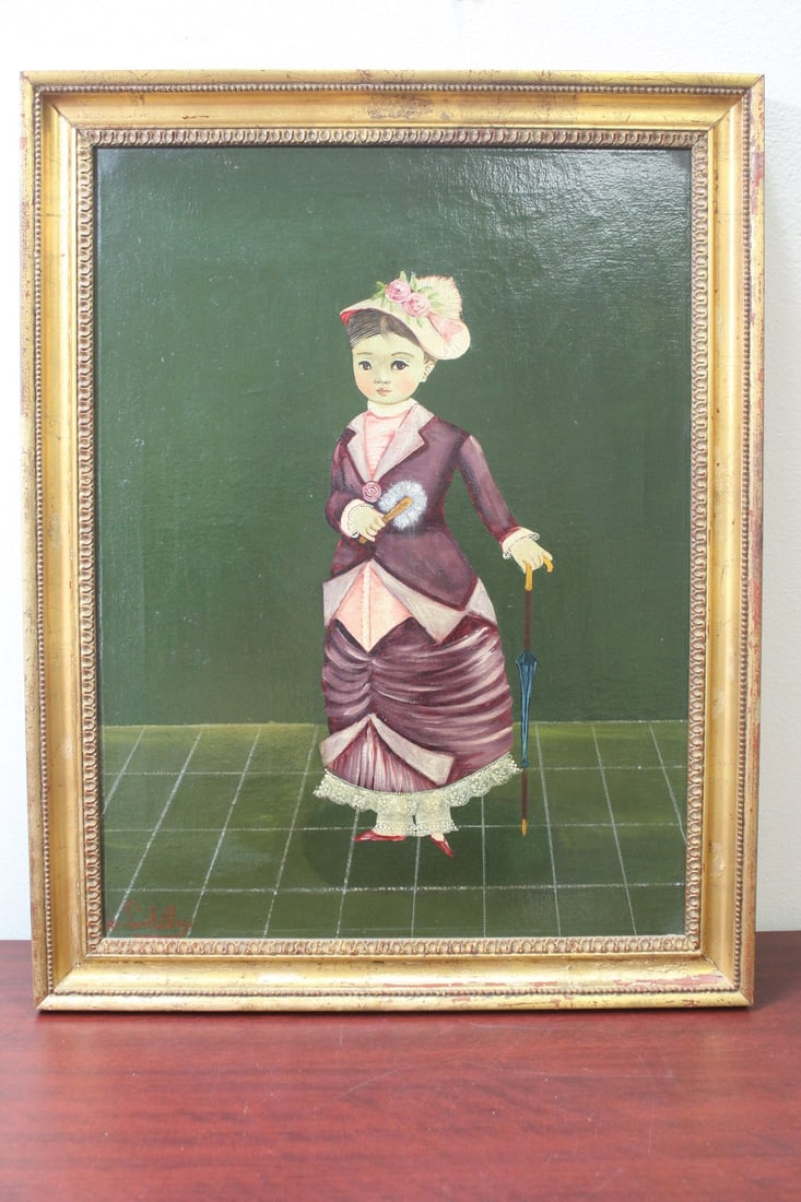 An Agapito Labios Painting: signed on lower left - overall= 20" x 25 1/4"