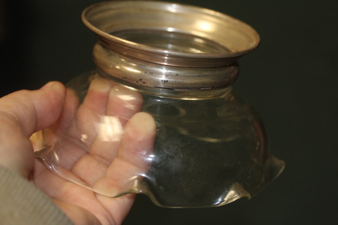 Wallace Sterling Rim Glass Bowl - 2